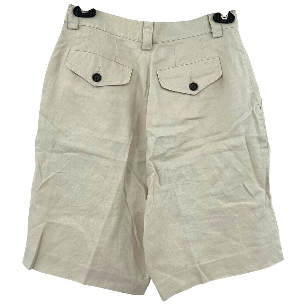 Banana Republic Size 8 Khaki Shorts 100% Linen Vintage Safari Outdoors Active - Picture 2 of 4